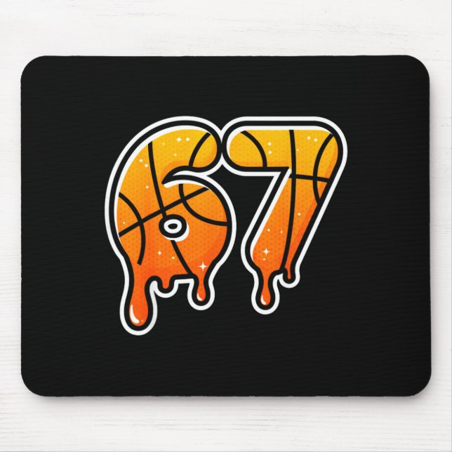 67 Basketball Halftone Meme Gen Alpha Slang Drip S Mouse Pad (Front)