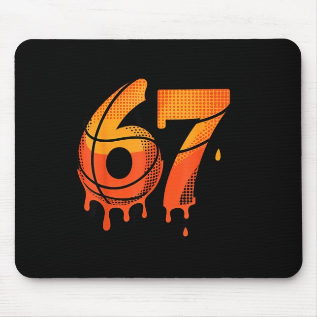 67 Basketball Ice Cream Drip Six Seven  Mouse Pad (Front)