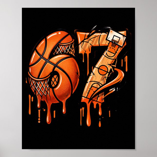 67 Basketball Ice Cream Drip Six Seven  Poster (Front)