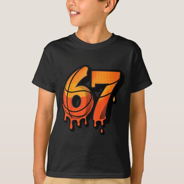 67 Basketball Ice Cream Drip Six Seven  T-Shirt (Front)