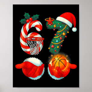 67 Basketball Santa Six Seven Meme Christmas Srt M Poster