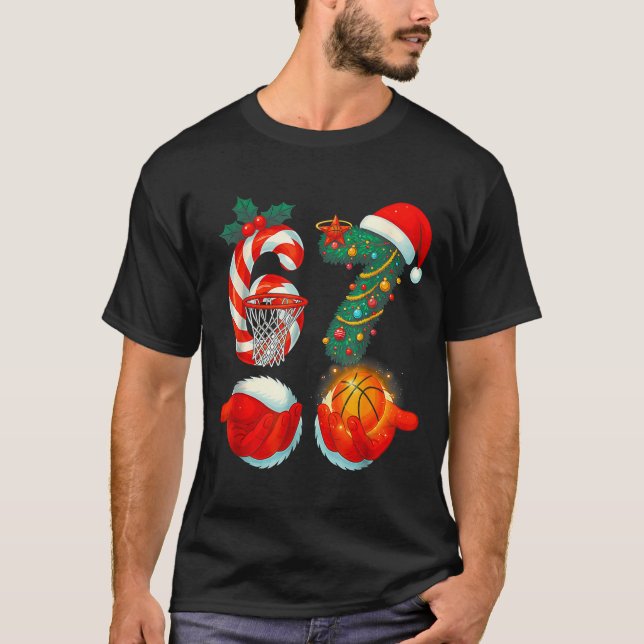 67 Basketball Santa Six Seven Meme Christmas Srt M T-Shirt (Front)