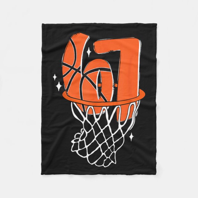 67 Basketball Six Seven 6 7 Meme Funny 67 Basketba Fleece Blanket (Front)