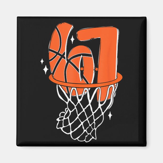 67 Basketball Six Seven 6 7 Meme Funny 67 Basketba Magnet (Front)