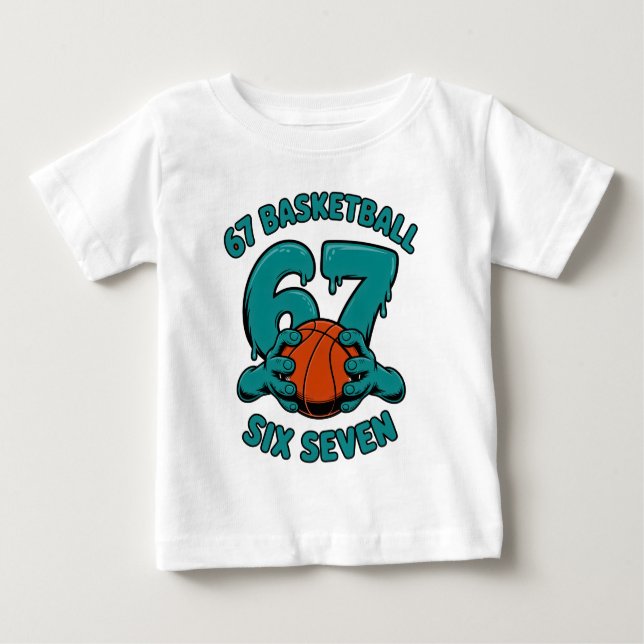 67 Basketball Six Seven Sports Meme Baby T-Shirt (Front)