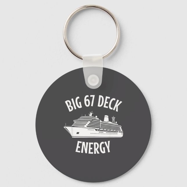 67 Big Six Seven Deck Energy Brain Rot Gen Alpha C Key Ring (Front)