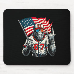 67 Bigfoot Meme Funny Six Seven Gen Alpha Slang Mouse Pad