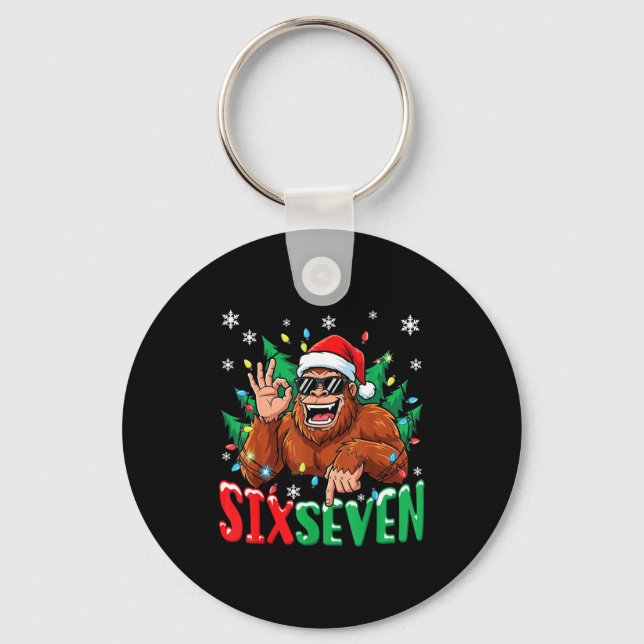 67 Bigfoot Six Seven Hands Christmas Holiday Boys  Key Ring (Front)