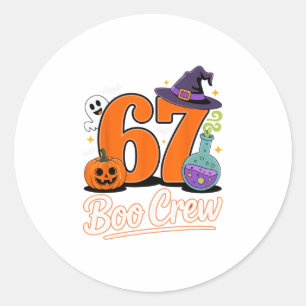 67 Boo Crew Halloween Fun For Spooky Enthusiasts Classic Round Sticker