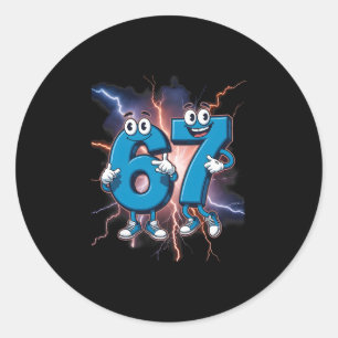67 Brainrot Italian Meme Funny 67 Kids Costume Six Classic Round Sticker