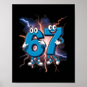 67 Brainrot Italian Meme Funny 67 Kids Costume Six Poster
