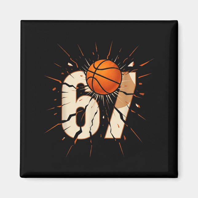 67 Brainrot Youth Basketball Drip - Funny Kids 67  Magnet (Front)