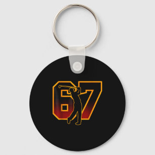 67 Brainrot Youth Golf Drip - Funny Kids 67  Key Ring