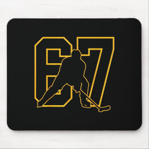 67 Brainrot Youth Ice Hockey Drip - Funny Kids 67  Mouse Pad