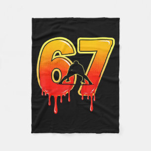 67 Brainrot Youth Wrestling Drip - Funny Kids 67 Fleece Blanket