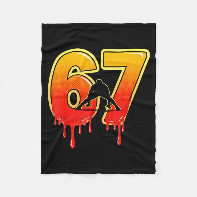 67 Brainrot Youth Wrestling Drip - Funny Kids 67  Fleece Blanket (Front)