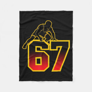 67 Brainrot Youth Wrestling Drip - Funny Kids 67 Fleece Blanket