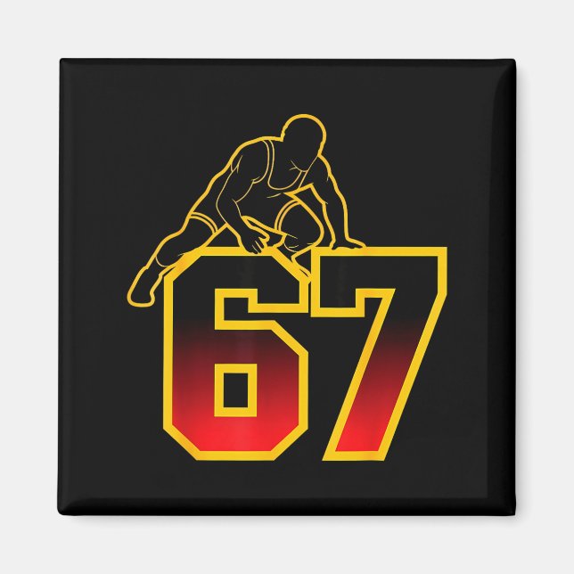67 Brainrot Youth Wrestling Drip - Funny Kids 67  Magnet (Front)