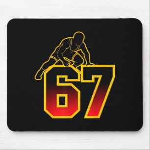 67 Brainrot Youth Wrestling Drip - Funny Kids 67 Mouse Pad