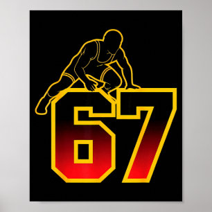 67 Brainrot Youth Wrestling Drip - Funny Kids 67  Poster