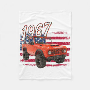 67 Bronco Suv Car Fleece Blanket
