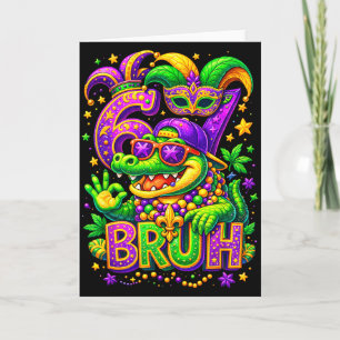 67 Bruh Crocodile Mexico Mardi Gras Holiday  Card