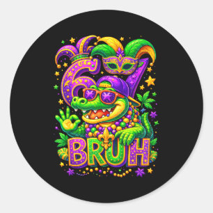 67 Bruh Crocodile Mexico Mardi Gras Holiday Classic Round Sticker