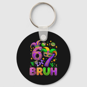 67 Bruh Mardi Gras Jester Mask New Orleans _1  Key Ring