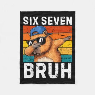 67 Bruh Meme Funny 6 7 Capybara For Boys Kids Six Fleece Blanket