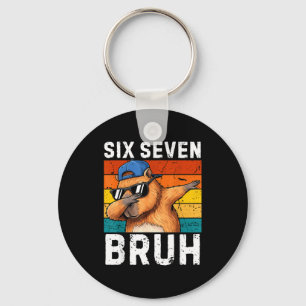 67 Bruh Meme Funny 6 7 Capybara For Boys Kids Six  Key Ring
