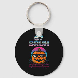 67 Bruh Meme Halloween Pumpkin 6 7 Brainrot Six Se Key Ring