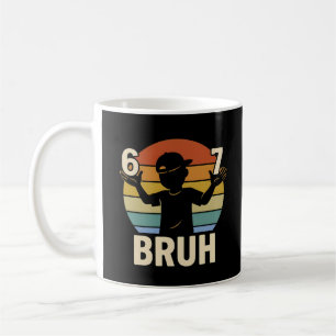 67 Bruh Retro Boy 6 7 Meme Kids Kindergarten Coffee Mug