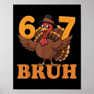 67 Bruh Turkey Math Thanksgiving Teacher Math Brai Poster