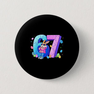 67 bunny egg for kids boy girl women youth teen 6 cm round badge