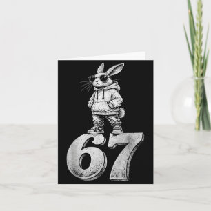 67 Bunny Face with Sungles for Kids Boy Men Card