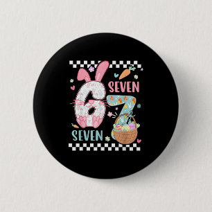 67 bunny six seven easter 6 7 easter happy easter cm round badge
