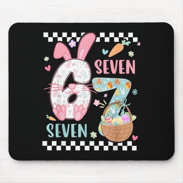 67 bunny six seven easter 6 7 easter happy easter mouse pad (Front)