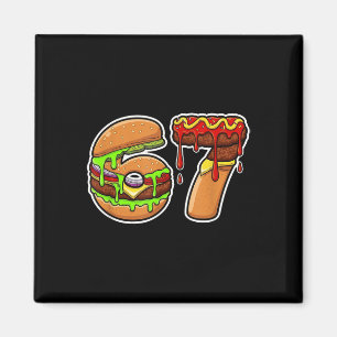 67 Burger Pizza Food Fusion Delight  Magnet