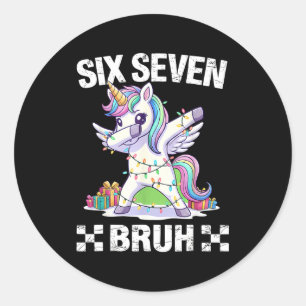 67 Burh Funny Christmas 6 7 Meme Men Women Kids Classic Round Sticker