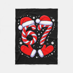 67 Candy Canes Santa  Fleece Blanket