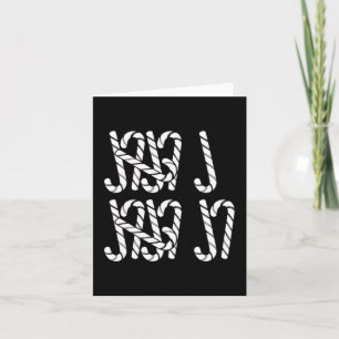 67 Candy Canes Tally Marks Xmas Long Sleeve Card