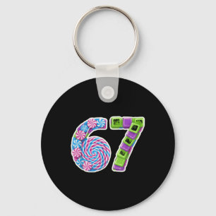 67 Candy Themed Number Fun Design Key Ring