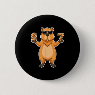 67 Capybara Sungles Gen Alpha Slang Funny Six Seve 6 Cm Round Badge