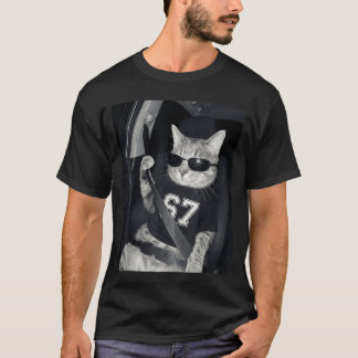 67 Cat Wearing Sunglasses Gen Alpha Funny Si Seven T-Shirt