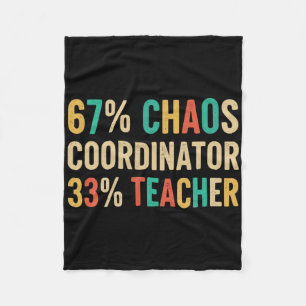 67 Chaos Coordinator Teachers 67 Slang Math Pe Six Fleece Blanket