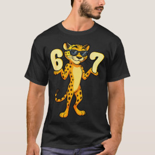 67 Cheetah Meme Six Seven Hands Motion Kids Teens T-Shirt