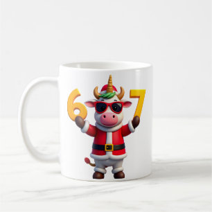 67 Christmaas Unicorn 6 7 Meme for Girls Kids Funn Coffee Mug