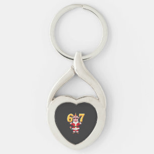 67 Christmaas Unicorn 6 7 Meme for Girls Kids Funn Key Ring