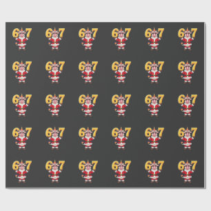 67 Christmaas Unicorn 6 7 Meme for Girls Kids Funn Wrapping Paper