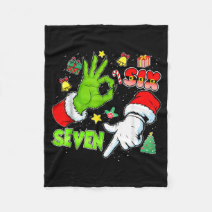 67 Christmas 6 7 Meme Elf Santa Pajamas Gen Alpha Fleece Blanket